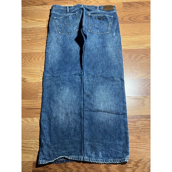 Armani J21 Regular Fit Distressed Button Fly Jeans - Picture 5 of 8